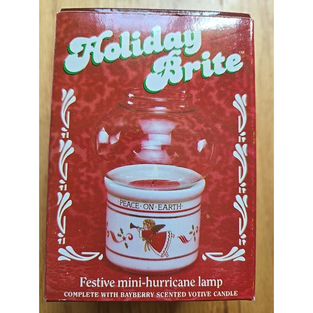 Vintage Holiday Brite Festive Mini Hurricane Lamp